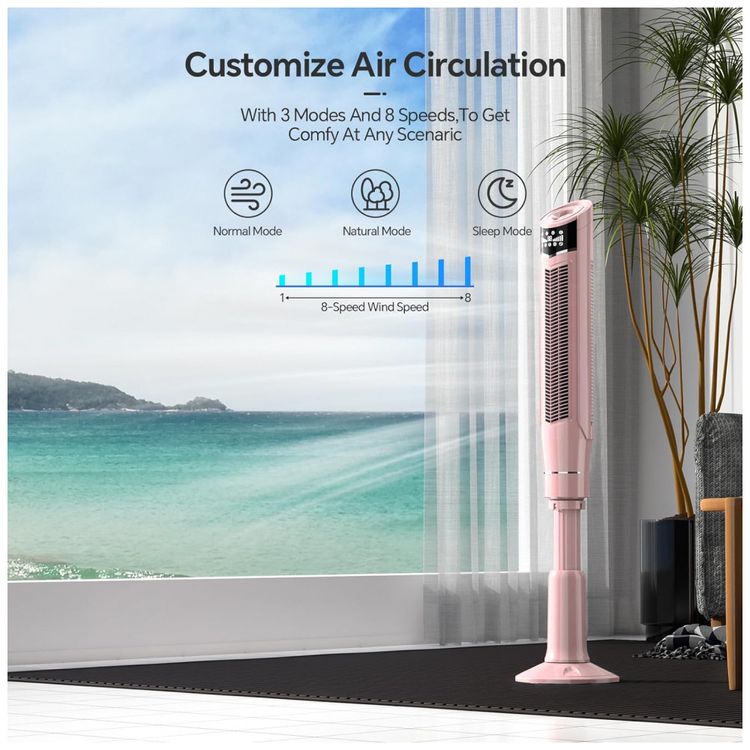 Ventilador-de-Torre-Kismile-com-8-Velocidades-Controle-foto-1