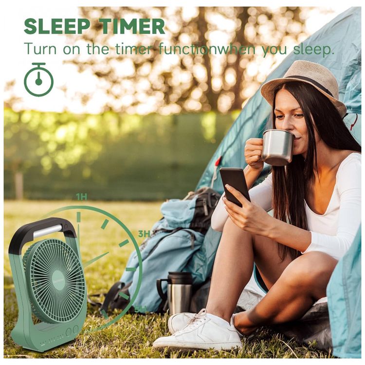 Ventilador-de-Mesa-Dorobeen-com-4-Velocidades-Verde-foto-1