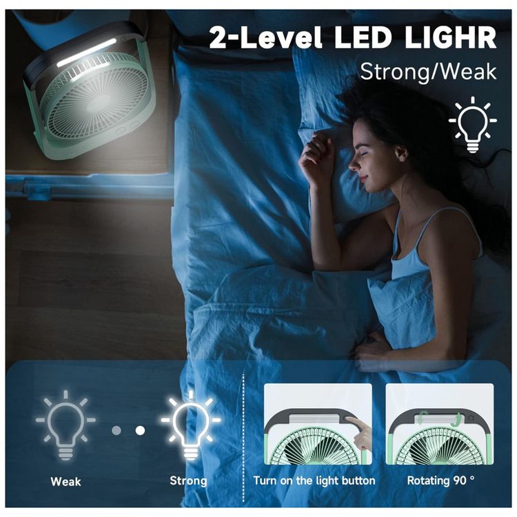 Ventilador-de-Mesa-Dorobeen-com-4-Velocidades-Verde-foto-2