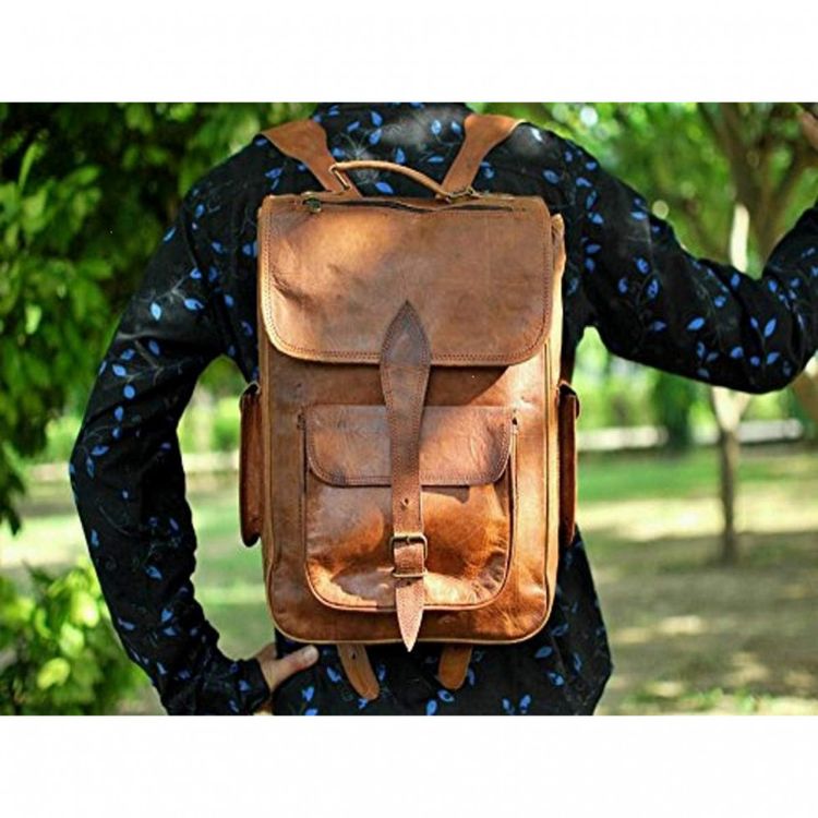 Mochila-Unissex-para-Laptop-de-Couro-RUSTIC-TOWN-Marrom-foto-1