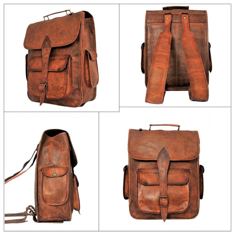 Mochila-Unissex-para-Laptop-de-Couro-RUSTIC-TOWN-Marrom-foto-4