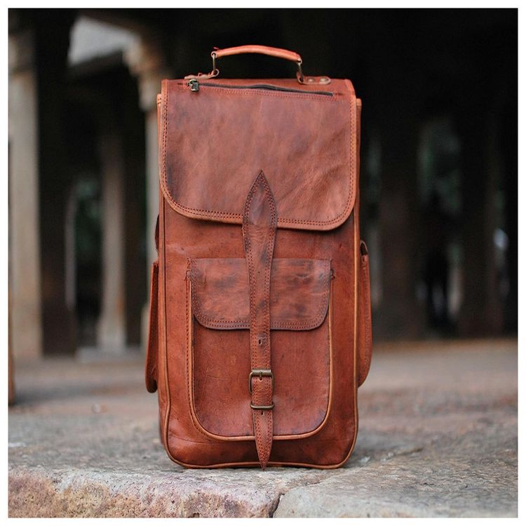 Mochila-Unissex-para-Laptop-de-Couro-RUSTIC-TOWN-Marrom-foto-5