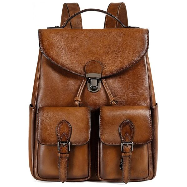 Mochila-Feminina-para-Laptop-de-Couro-COOLCY-Marrom-foto-0