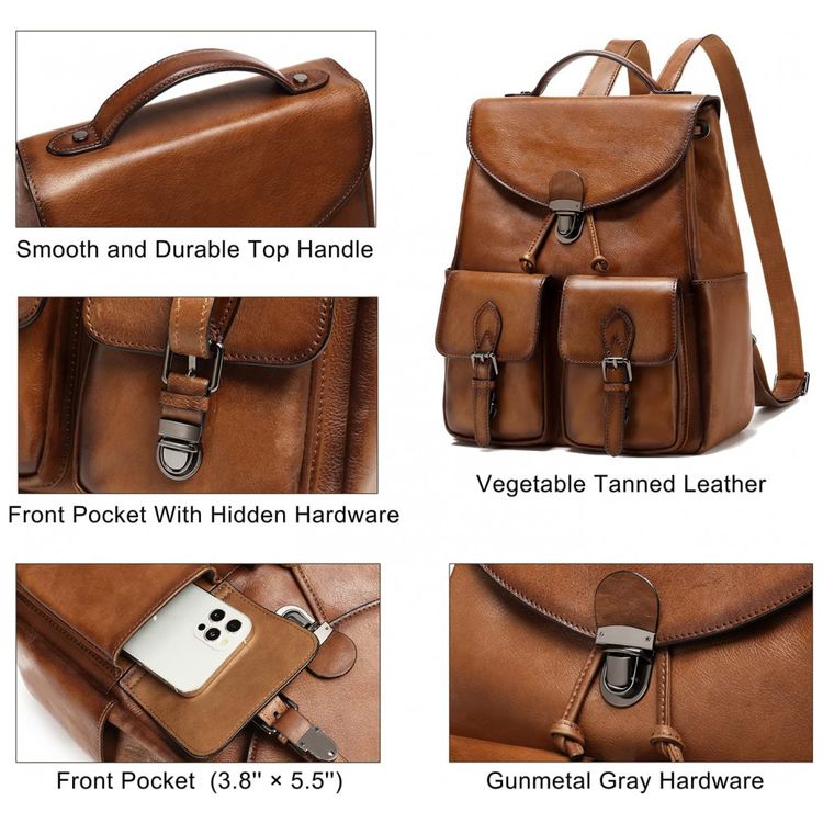 Mochila-Feminina-para-Laptop-de-Couro-COOLCY-Marrom-foto-5