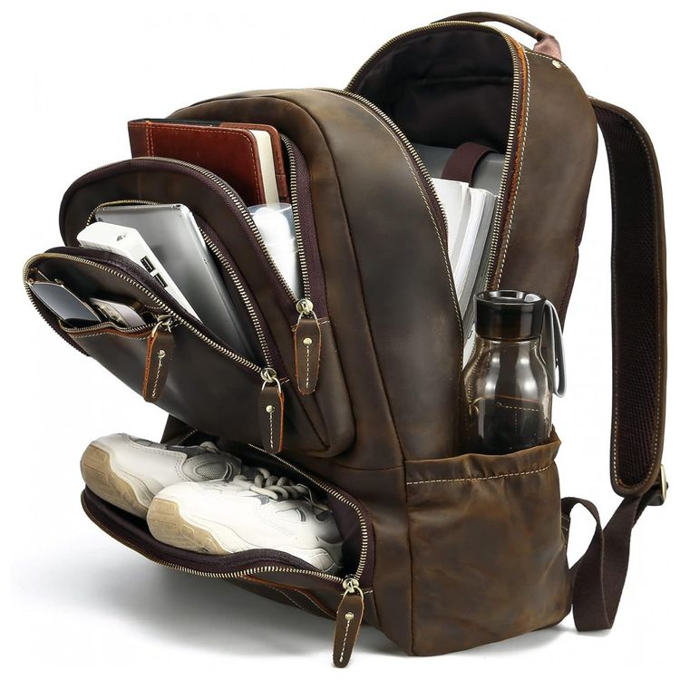 Mochila-Masculina-para-Laptop-de-Couro-LANNSYNE-Marrom-foto-1
