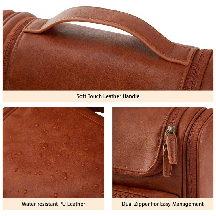 Necessaire-Masculina-de-Couro-BAGSMART-Marrom-foto-4