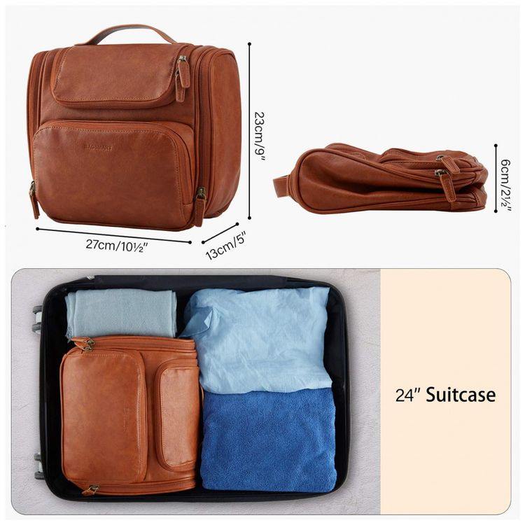 Necessaire-Masculina-de-Couro-BAGSMART-Marrom-foto-5