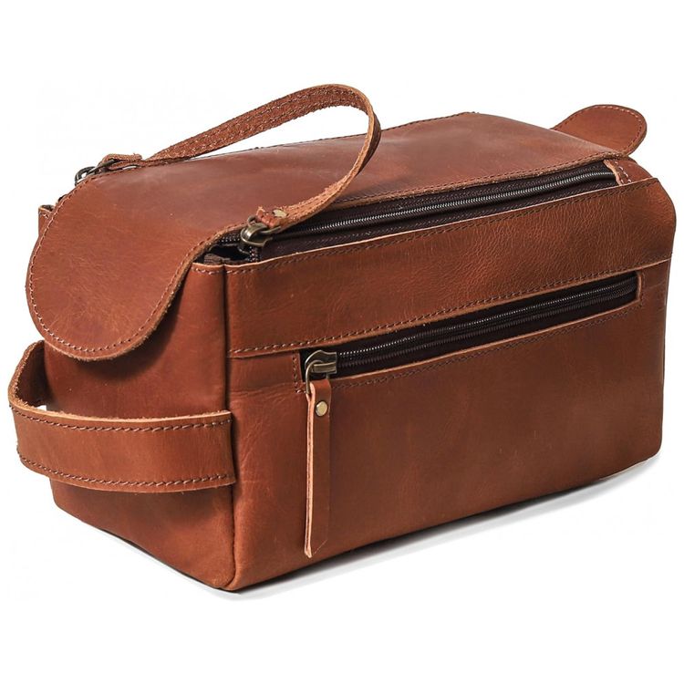 Necessaire-Masculina-Cuero-de-Couro--Marrom-Claro-foto-0