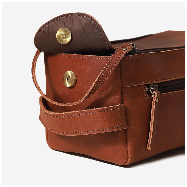 Necessaire-Masculina-Cuero-de-Couro--Marrom-Claro-foto-1