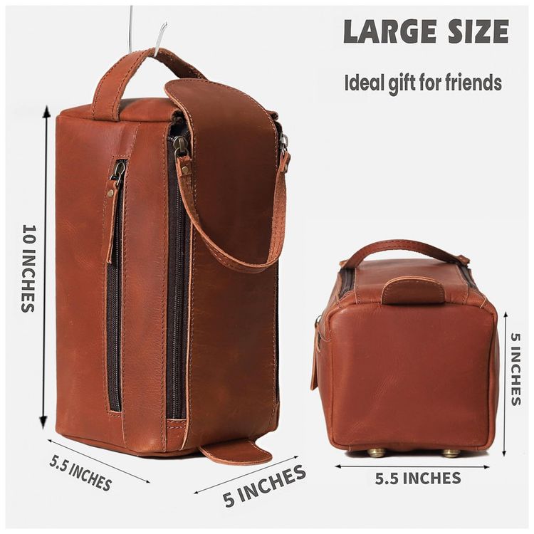 Necessaire-Masculina-Cuero-de-Couro--Marrom-Claro-foto-5