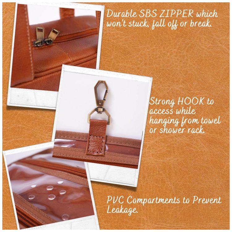Necessaire-Masculina-de-Couro-SAM-JAMES-Marrom-Claro-foto-3