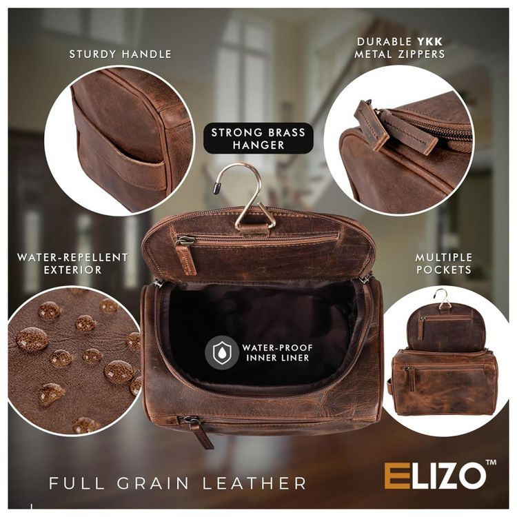 Necessaire-Masculina-de-Couro-Grao-Premium-ELIZO-Marrom-foto-2