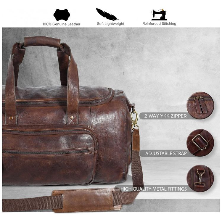 Bolsa-de-Viagem-Masculina-Classica-de-Couro-ESTALON-Marrom-foto-2