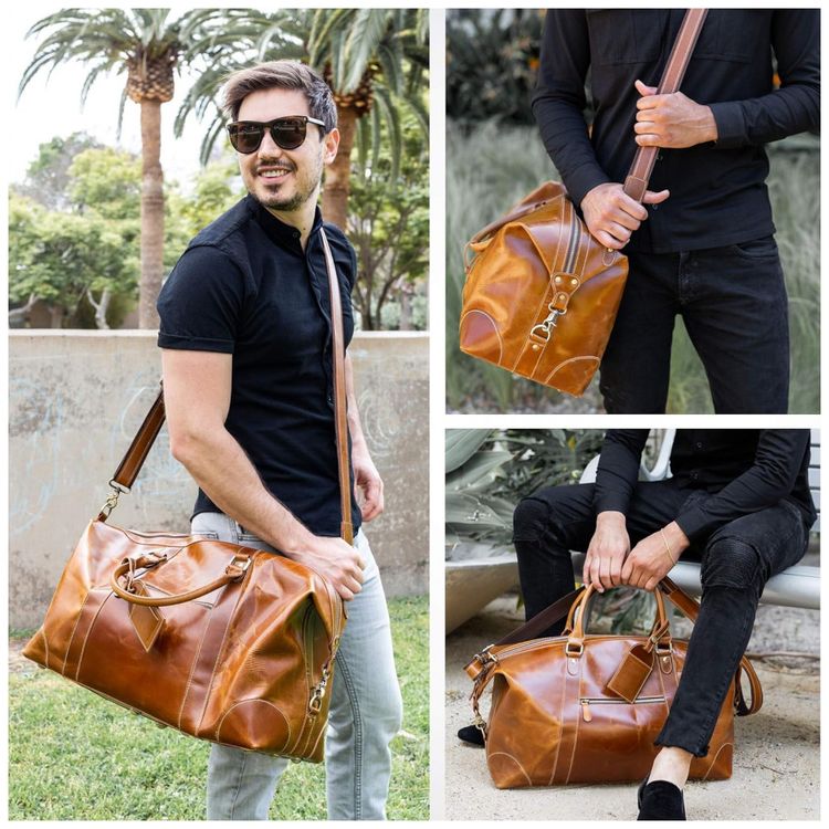Bolsa-de-Viagem-Masculina-Classica-de-Couro-VIOSI-Marrom-foto-1