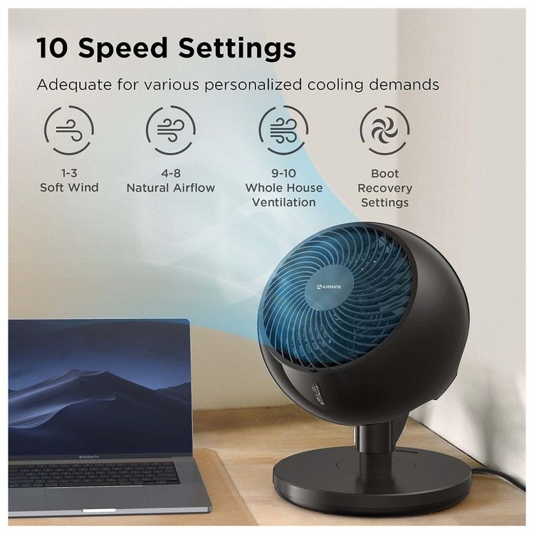 Ventilador-de-Mesa-com-10-Velocidades-110v-AIRMATE-Branco-foto-3