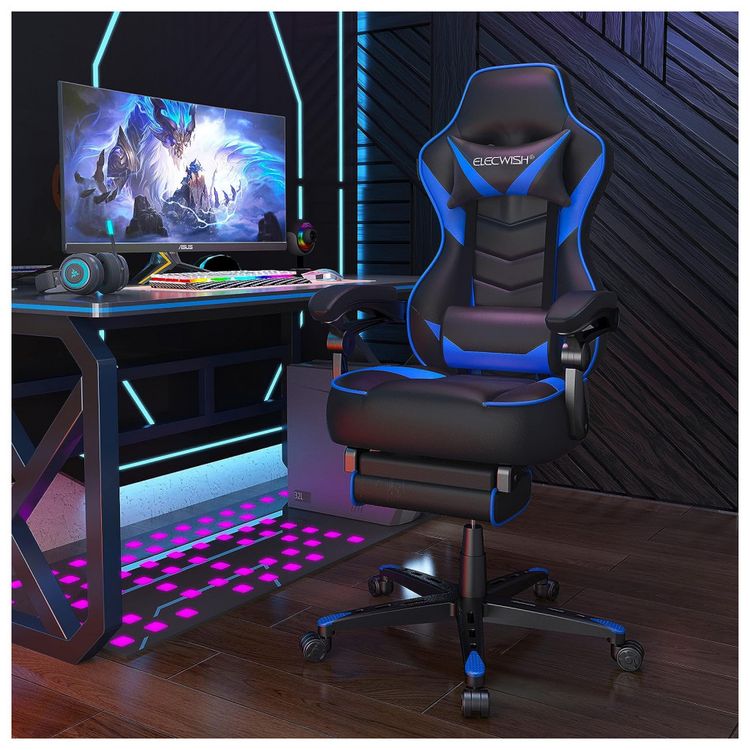 Cadeira-Gamer-Ergonomica-Giratoria-com-Suporte-Lombar-e-foto-4