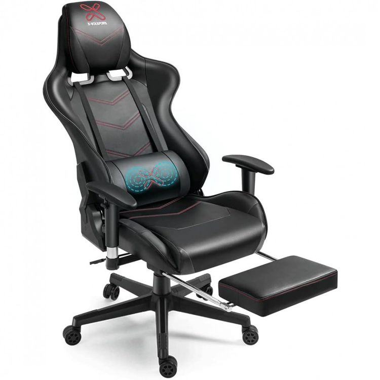 Cadeira-Gamer-Ergonomica-Giratoria-com-Suporte-Lombar-e-foto-0