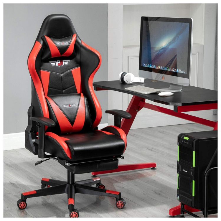 Cadeira-Gamer-Ergonomica-Giratoria-com-Suporte-Lombar-e-foto-1