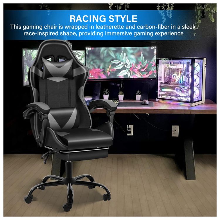 Cadeira-Gamer-Ergonomica-Giratoria-com-Altura-Ajustaveis-foto-1