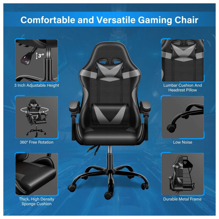 Cadeira-Gamer-Ergonomica-Giratoria-com-Altura-Ajustaveis-foto-3