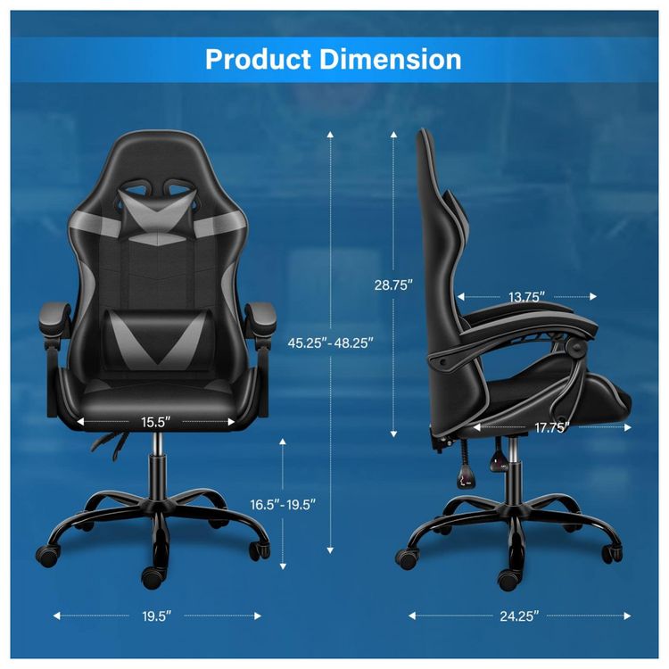 Cadeira-Gamer-Ergonomica-Giratoria-com-Altura-Ajustaveis-foto-4