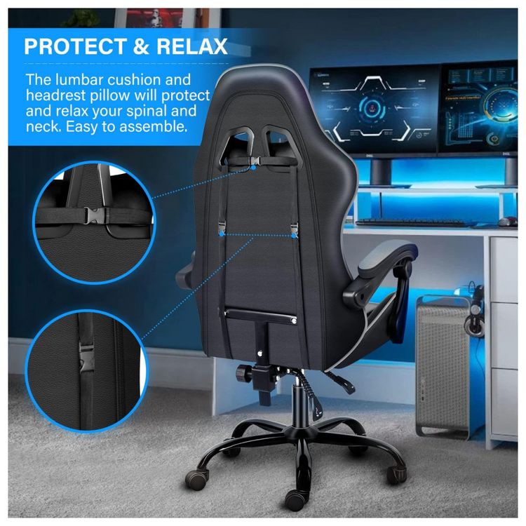 Cadeira-Gamer-Ergonomica-Giratoria-com-Altura-Ajustaveis-foto-5
