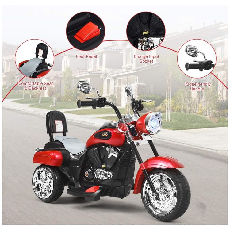 Moto-Eletrica-Infantil-Costzon-a-Bateria-6V-3-Rodas-com-Sons-foto-3