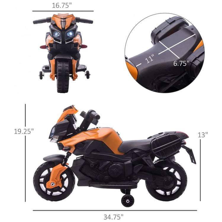 Moto-Eletrica-Infantil-Aosom-a-Bateria-6V-com-Sons-e-Luzes-foto-2