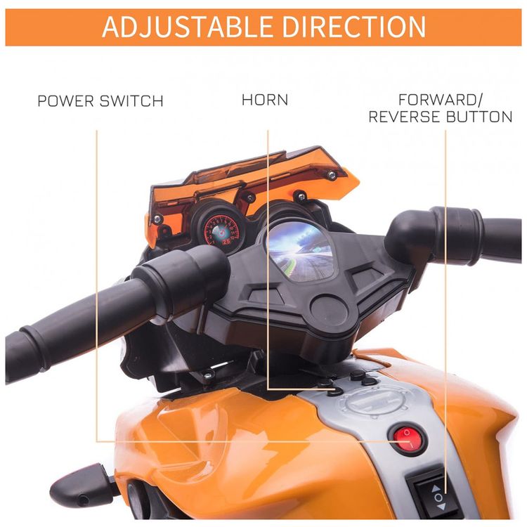 Moto-Eletrica-Infantil-Aosom-a-Bateria-6V-com-Sons-e-Luzes-foto-4