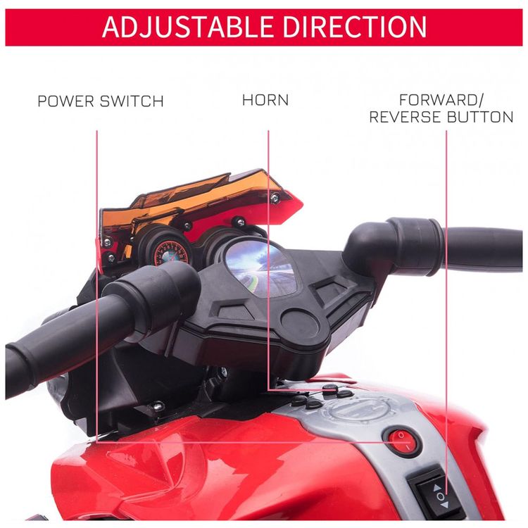 Moto-Eletrica-Infantil-Aosom-a-Bateria-6V-com-Sons-e-Luzes-foto-3