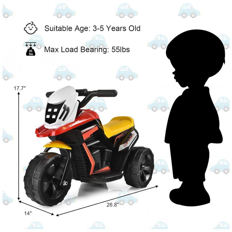 Moto-Eletrica-Infantil-a-Bateria-6V-3-Rodas-com-Sons-e-foto-5