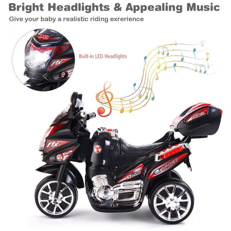 Moto-Eletrica-Infantil-HONEY-JOY-a-Bateria-6V-3-Rodas-com-foto-2