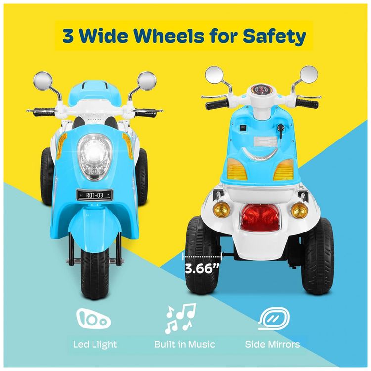 Moto-Eletrica-Infantil-Bateria-12V-3-Rodas-com-Luzes-e-Sons-foto-1