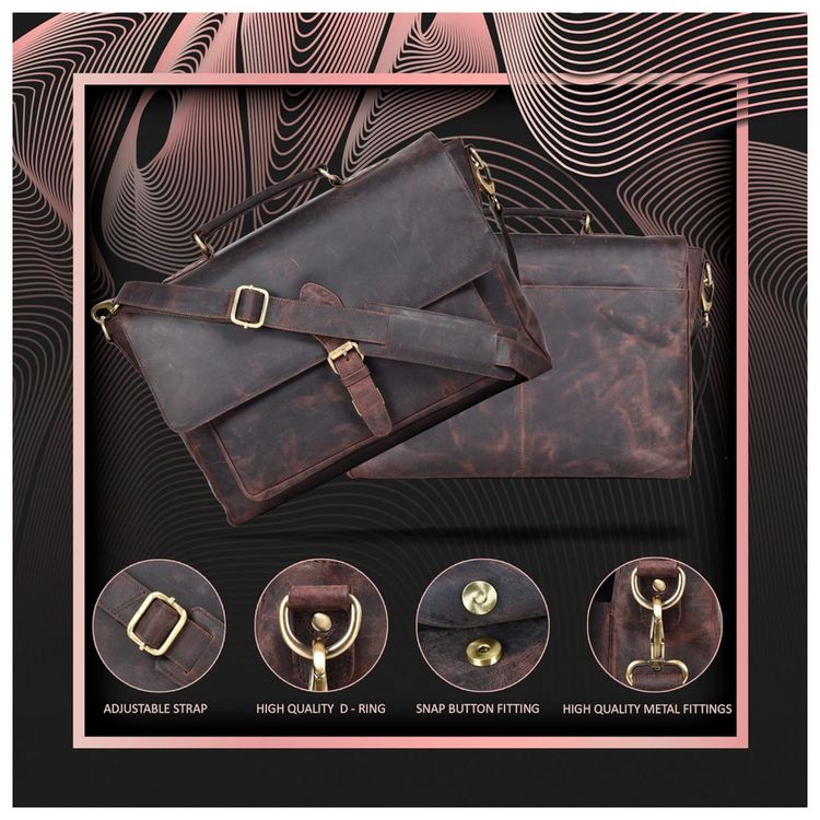 Bolsa-Maleta-de-Couro-Unissex-para-Laptop-Cacador-ESTALON-foto-2