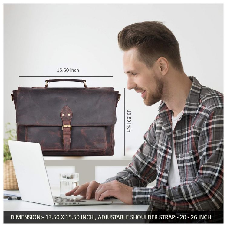 Bolsa-Maleta-de-Couro-Unissex-para-Laptop-Cacador-ESTALON-foto-3