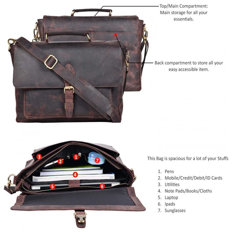 Bolsa-Maleta-de-Couro-Unissex-para-Laptop-Cacador-ESTALON-foto-4