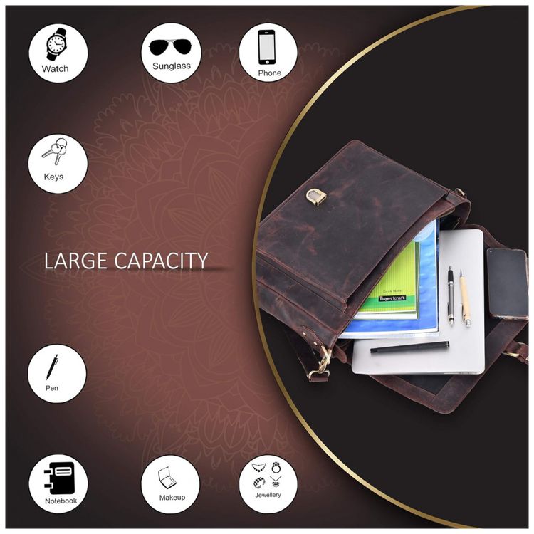 Bolsa-Maleta-de-Couro-Unissex-para-Laptop-ESTALON-Marrom-foto-1