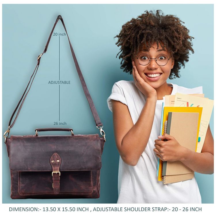 Bolsa-Maleta-de-Couro-Unissex-para-Laptop-ESTALON-Marrom-foto-5