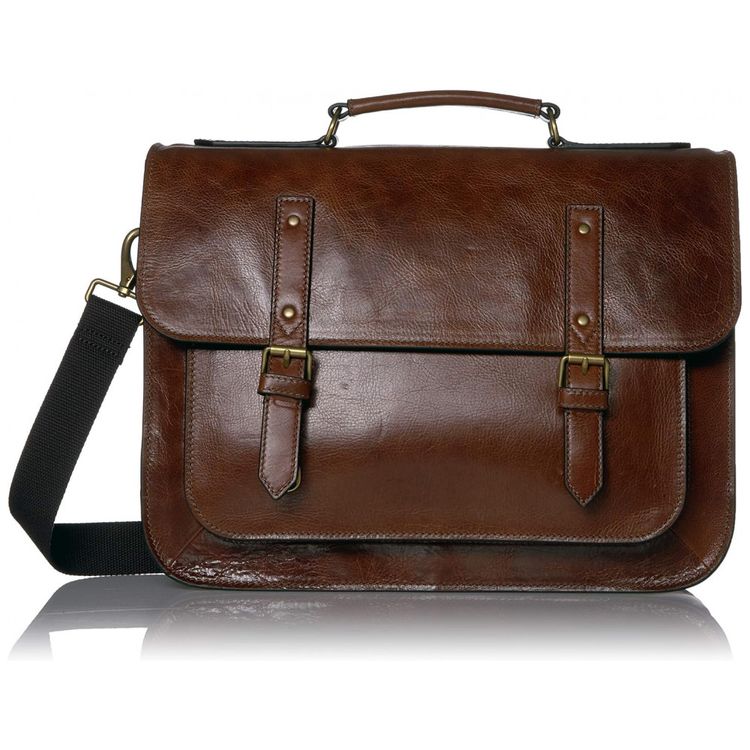 Bolsa-Maleta-Fossil-de-Couro-Unissex-para-Laptop--Marrom-foto-0