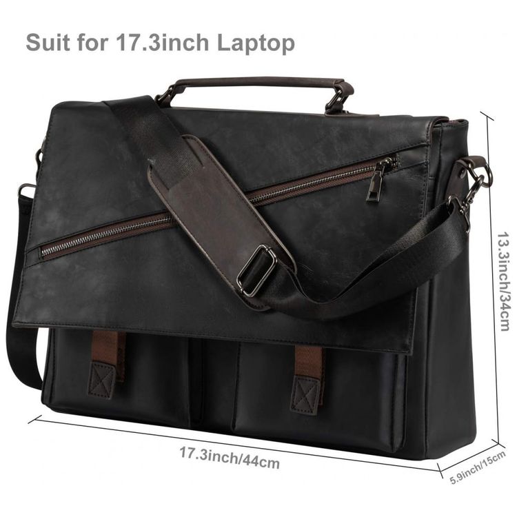 Bolsa-Maleta-de-Couro-Sintetico-Unissex-para-Laptop-foto-1