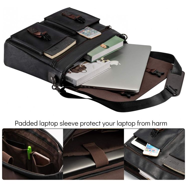 Bolsa-Maleta-de-Couro-Sintetico-Unissex-para-Laptop-foto-3