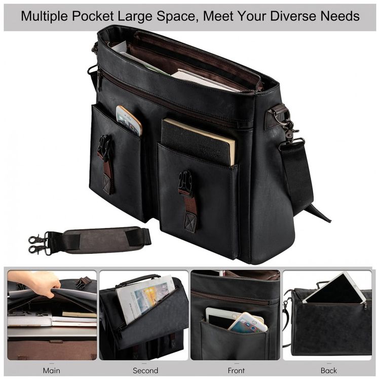 Bolsa-Maleta-de-Couro-Sintetico-Unissex-para-Laptop-foto-5