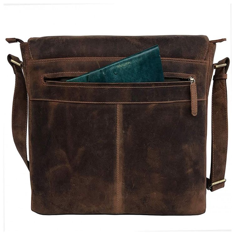 Bolsa-Maleta-de-Couro-Unissex-para-Laptop-C-CUERO-Marrom-foto-3