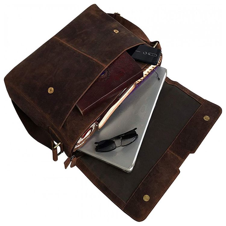 Bolsa-Maleta-de-Couro-Unissex-para-Laptop-C-CUERO-Marrom-foto-4