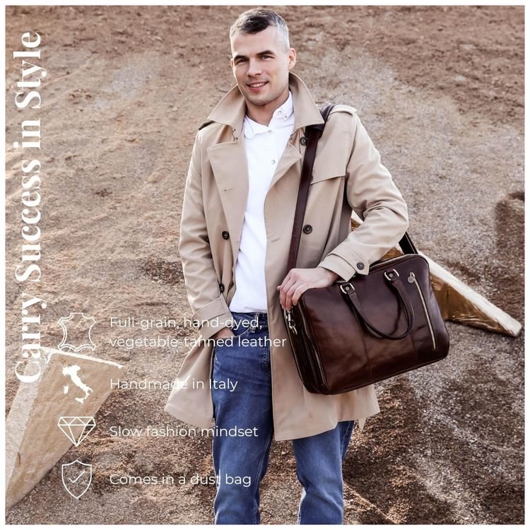 Bolsa-Maleta-de-Couro-Unissex-para-Laptop-TIME-RESISTANCE-foto-1