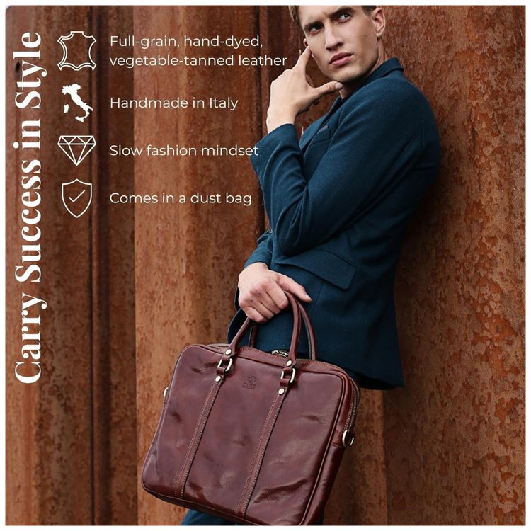 Bolsa-Maleta-de-Couro-Unissex-para-Laptop-TIME-RESISTANCE-foto-1