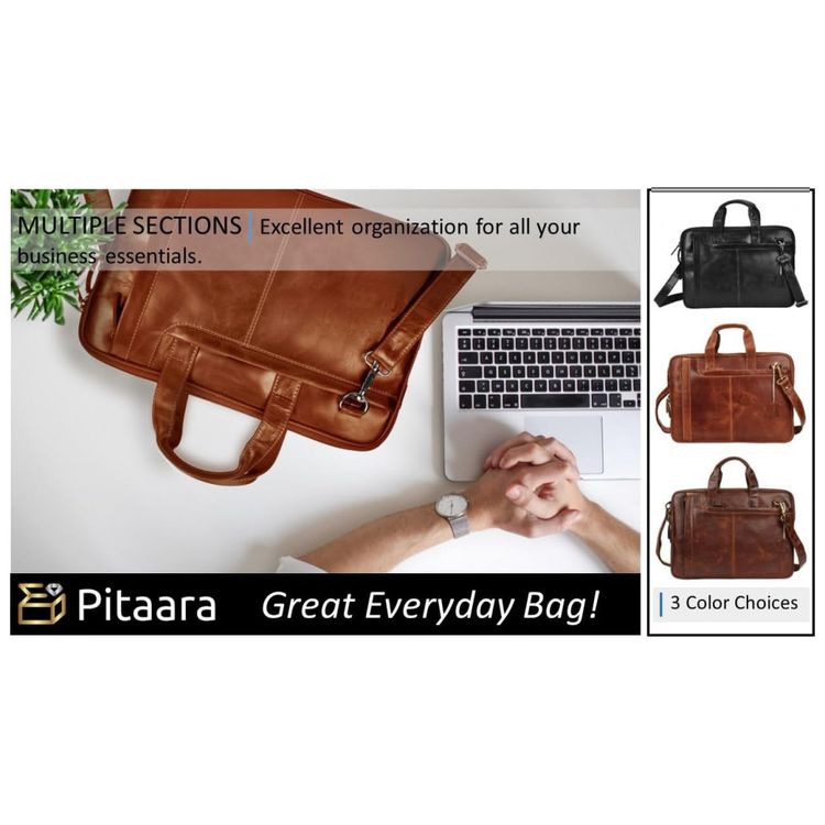 Bolsa-Maleta-de-Couro-Masculina-para-Laptop-PITAARA-Marrom-foto-4