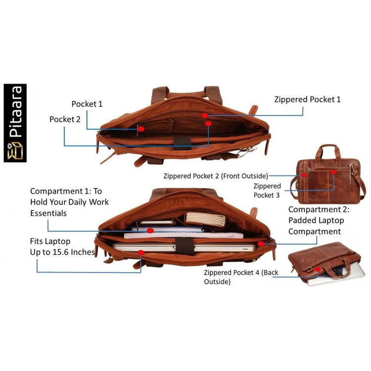 Bolsa-Maleta-de-Couro-Masculina-para-Laptop-PITAARA-Marrom-foto-5