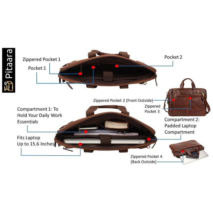 Bolsa-Maleta-de-Couro-Masculina-para-Laptop-PITAARA-Marrom-foto-5