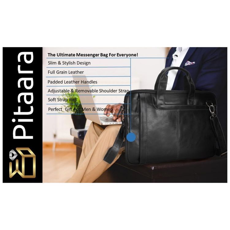 Bolsa-Maleta-Pitaara-de-Couro-Masculina-para-Laptop--Preta-foto-2